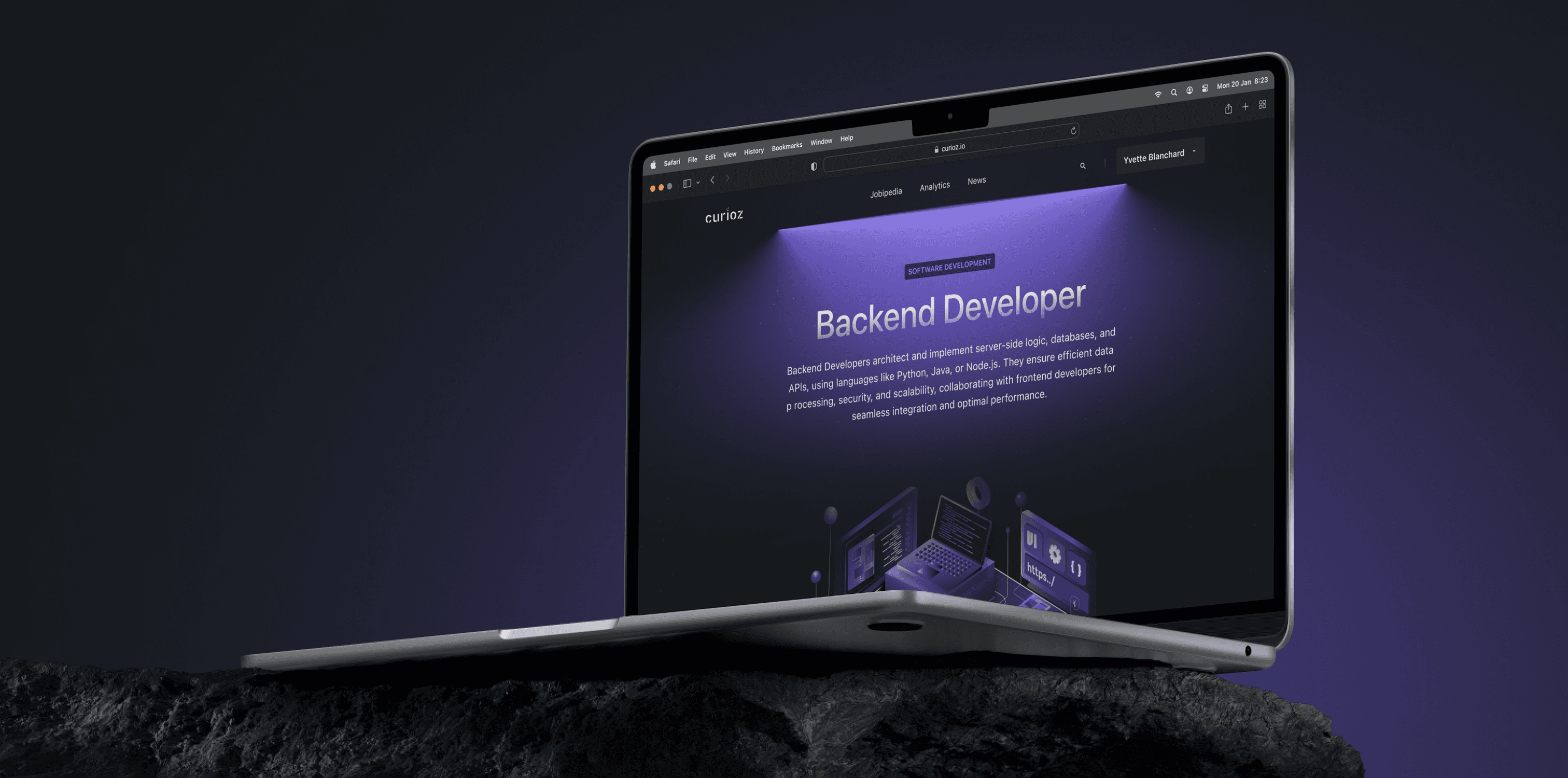 Curioz website design featuring clean layout and user-friendly navigation